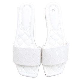 Ciabatte Sahar White con suola quadrata bianco
