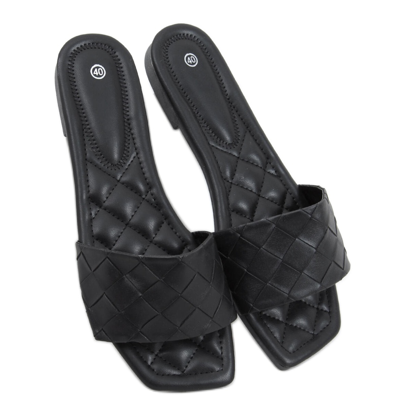 Ciabatte Sahar Black con suola squadrata nero