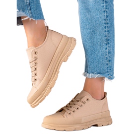 SHELOVET Scarpe Da Ginnastica Sulla Piattaforma beige