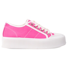 SHELOVET Scarpe Da Ginnastica Su Un'ampia Piattaforma rosa