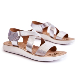 S.Barski Sandali Per Bambini Con Velcro Silver Alise argento argento