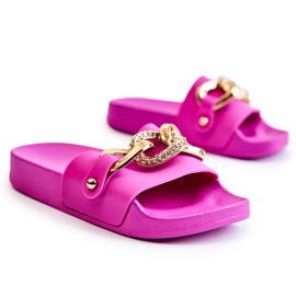 FK1 Ciabatte In Gomma Per Bambini Con Catena Decorativa Fucsia Suzie rosa