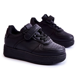 Scarpe sportive per bambini Elike nere con velcro nero