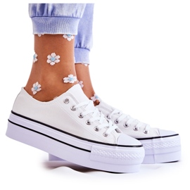 FS3 Sneakers da donna su piattaforma massiccia in Farona bianca bianco