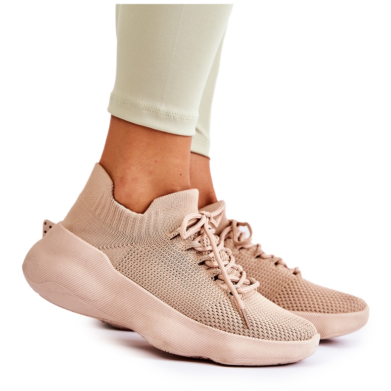 Scarpe sportive da donna Dalmiro beige Slip On