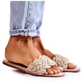 PS1 Pantofole intrecciate beige da donna Maraya
