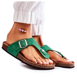 FB1 Ciabatte Da Donna Con Fibbia Elina Verde