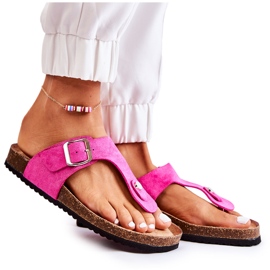 FB1 Ciabatte Da Donna Con Fibbia Rosa Elina