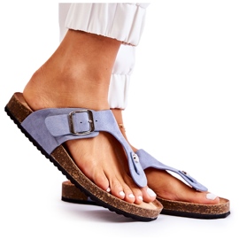 FB1 Ciabatte Da Donna Con Fibbia Blu Elina