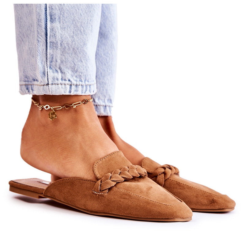 FB1 Ciabatte da donna Camoscio Beige Olena marrone