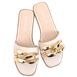 Ciabatte con catena Dalia Beige