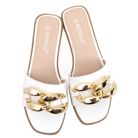 Ciabatte con catena Dalia White bianca
