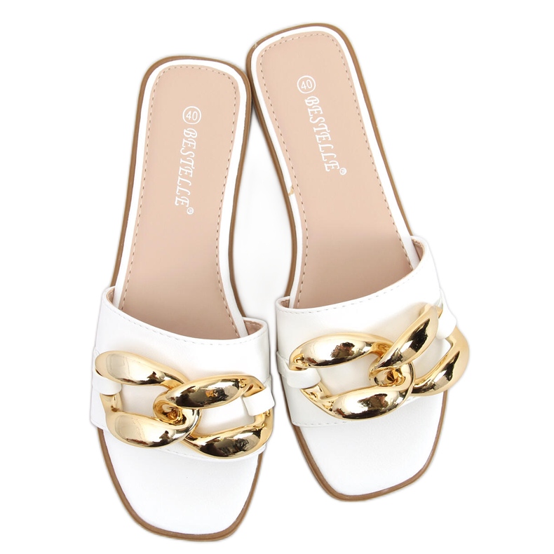 Ciabatte con catena Dalia White bianca