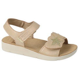 Sandali per bambini Befado 068Y004 oro con zirconi d'oro