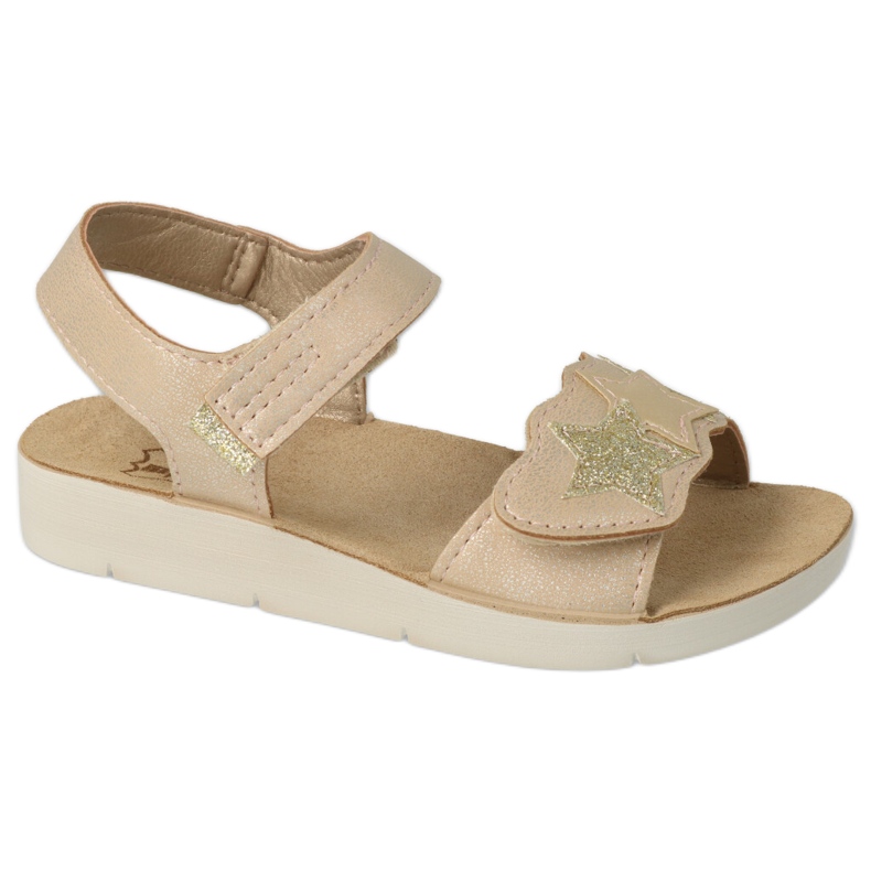 Sandali per bambini Befado 068Y004 oro con zirconi d'oro