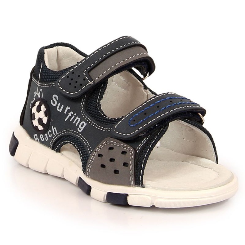 Sandali con velcro NEWS Jr EU651A blu navy-grigio