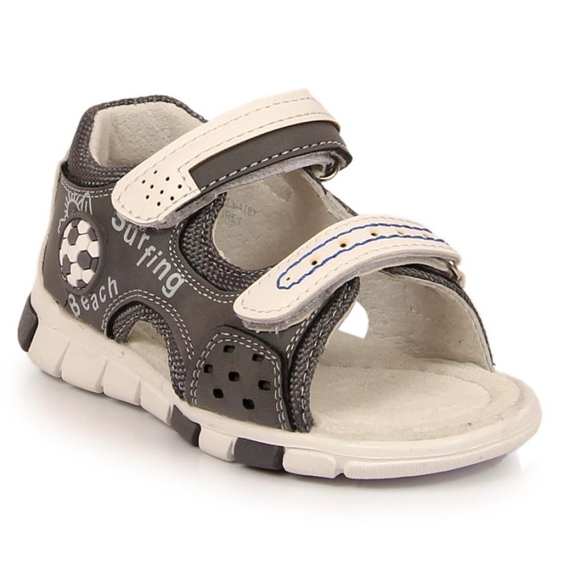 Sandali con velcro NEWS Jr EU651B grigio