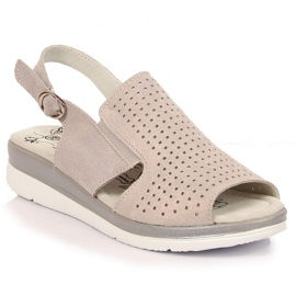 Sandali con zeppa T.Sokolski W SCA169 beige-argento