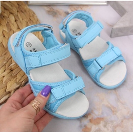 Sandali con velcro American Club Jr AM895B blu