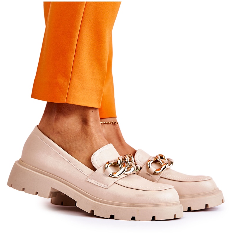 FB1 Mocassini in pelle Catena Beige chiaro Amicable