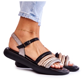 Sandali da donna in pelle alla moda Maciejka 05561-01 Nero multicolore