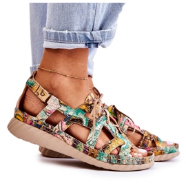 Maciejka Sandali da Donna in Pelle con Velcro 05375-09 Verde