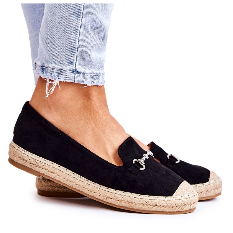 S.Barski Espadrillas da donna classiche nere Oresa Slip-On nero