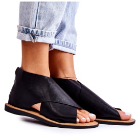 S.Barski Sandali Catalise in pelle nera da donna nero