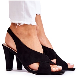 S.Barski Sandali neri alla moda in pelle scamosciata Theala nero