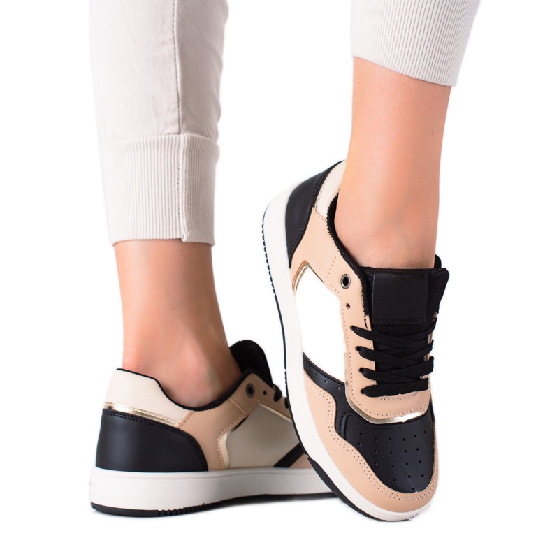SHELOVET Sneakers da donna bicolore beige nero