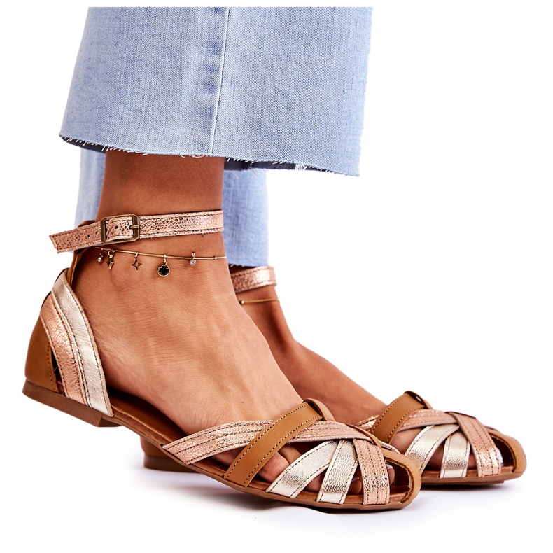 Sandali da Donna in Pelle Maciejka 01924-32 Oro-Marrone