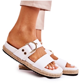 FB1 Pantofole Penelope bianche da donna alla moda bianco