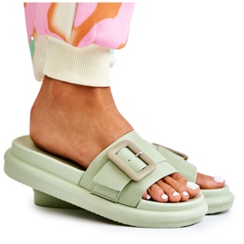 Pantofole Verdi Da Donna Con Fibbia Devia verde