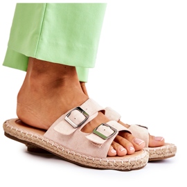 Ciabatte da donna classiche in camoscio Beige Casilda