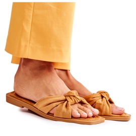 PG1 Pantofole in pelle scamosciata alla moda da donna Camel Lorrie marrone giallo