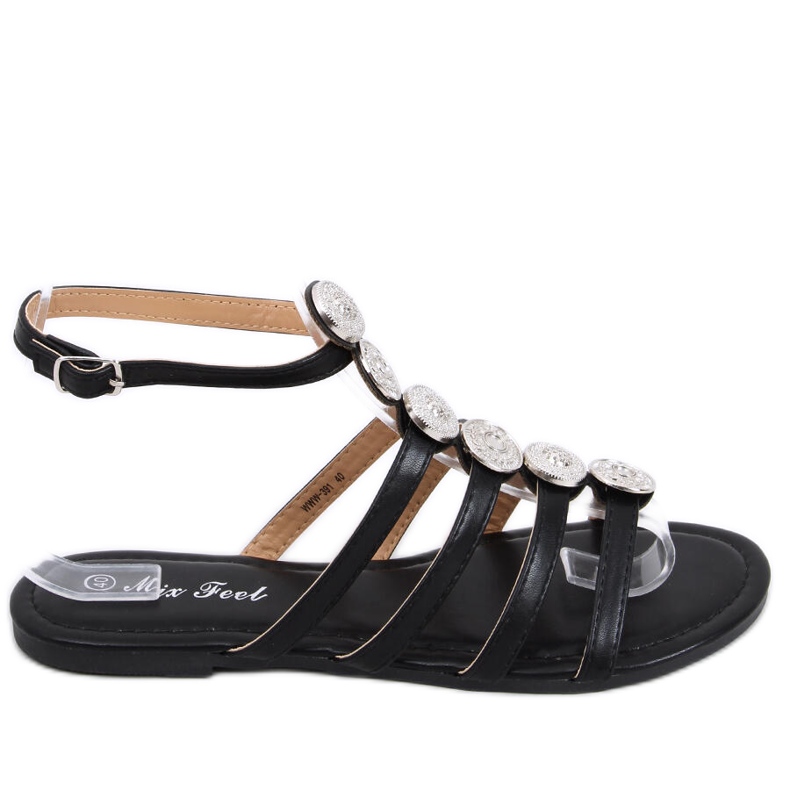 Sandali gladiatore da donna Logan Black nero