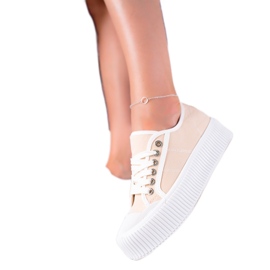 SHELOVET Scarpe Da Ginnastica Su Un'ampia Piattaforma beige