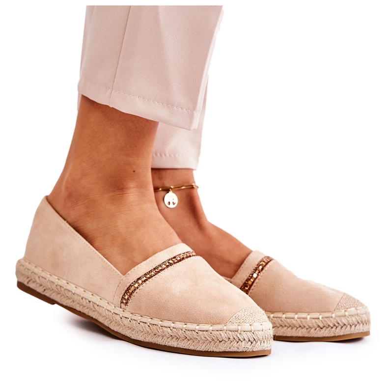 S.Barski Espadrillas classiche da donna beige senza lacci Cersei