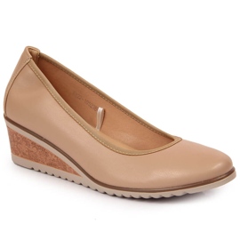 Décolleté su zeppa Vinceza beige