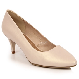 Décolleté con spilla beige perla Sergio Leone