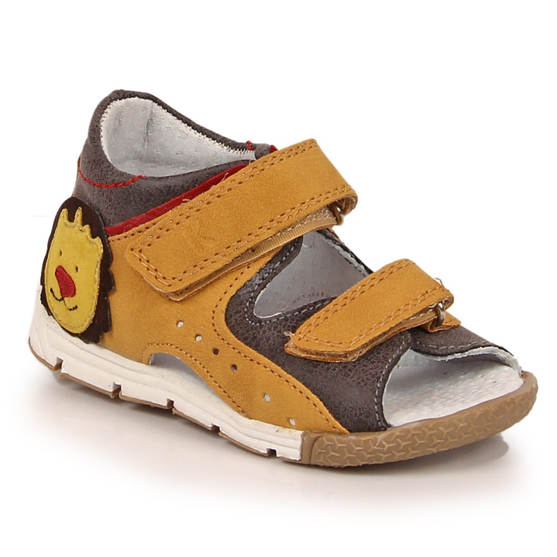 Sandali da bambino con velcro cammello Kornecki 6867 marrone