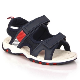 Sandali con velcro blu navy American Club per ragazzi
