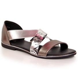 Sandali da donna con elastico, Jezzi argento