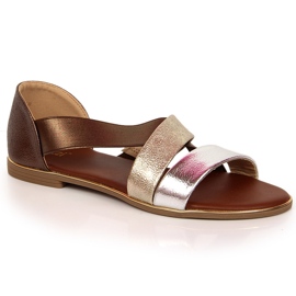 Sandali da donna con elastico, Jezzi oro d'oro
