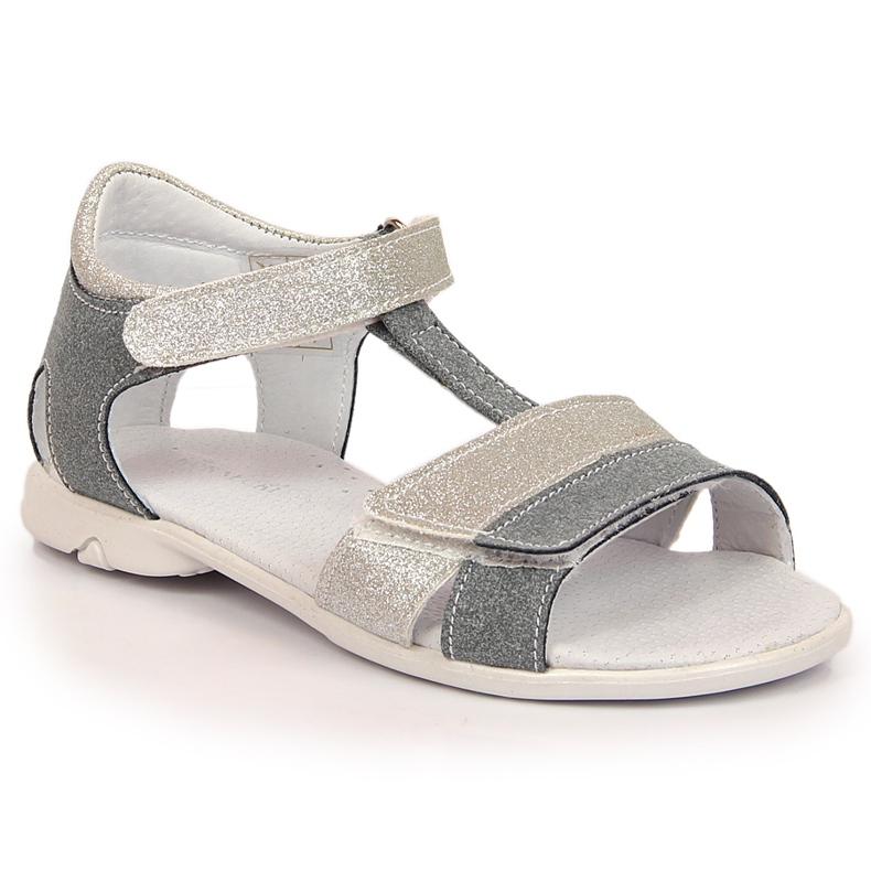 Sandali da bambina con velcro argento Kornecki 6323 d'argento grigio