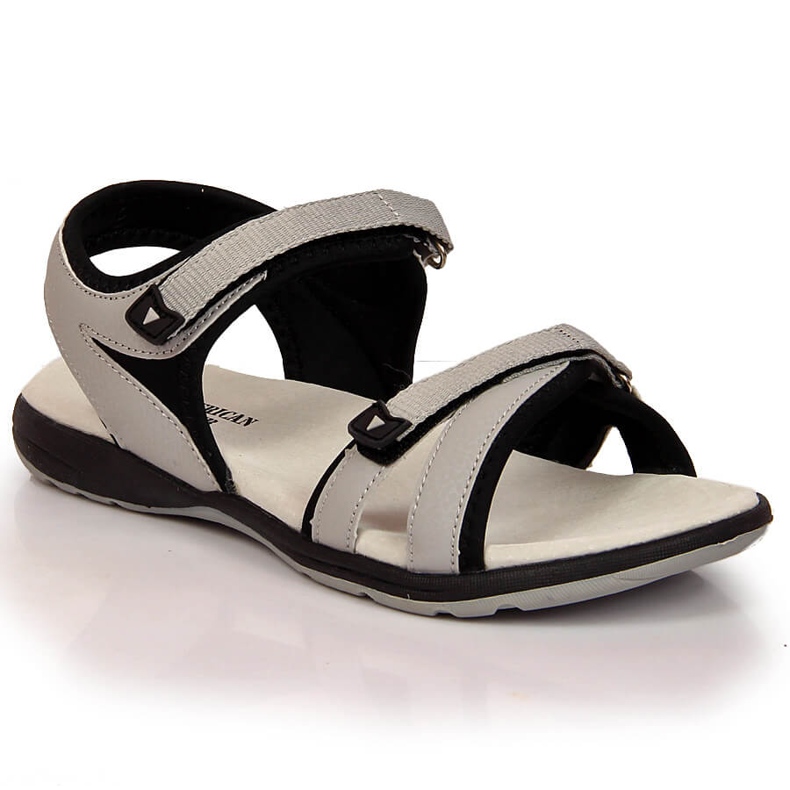 Sandali sportivi da donna con velcro grigio American Club