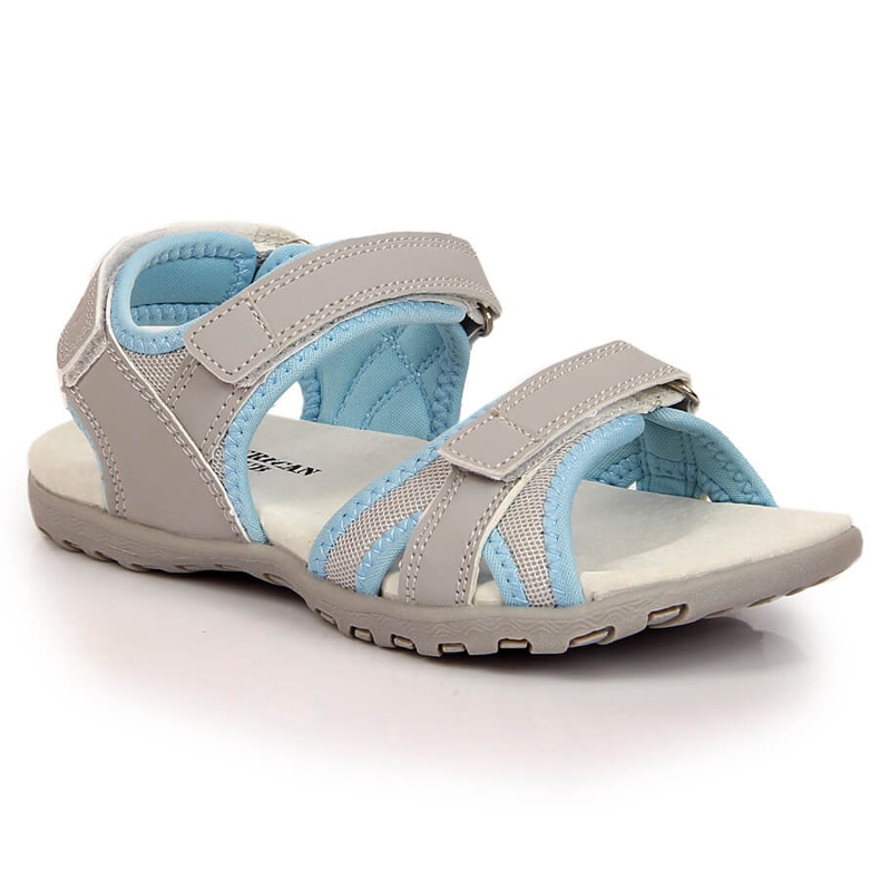 Sandali sportivi da bambina grigi American Club grigio