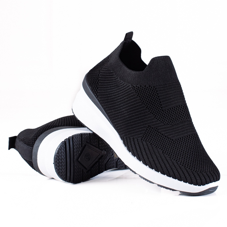 SHELOVET Scarpe slip-on con zeppa nero