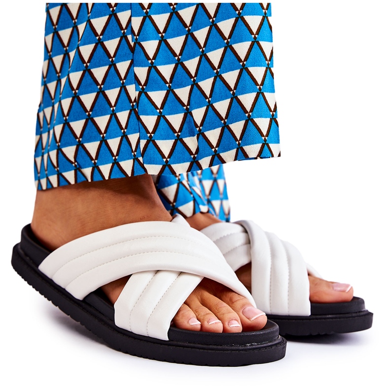 Ciabatte da donna classiche in pelle bianca Daron