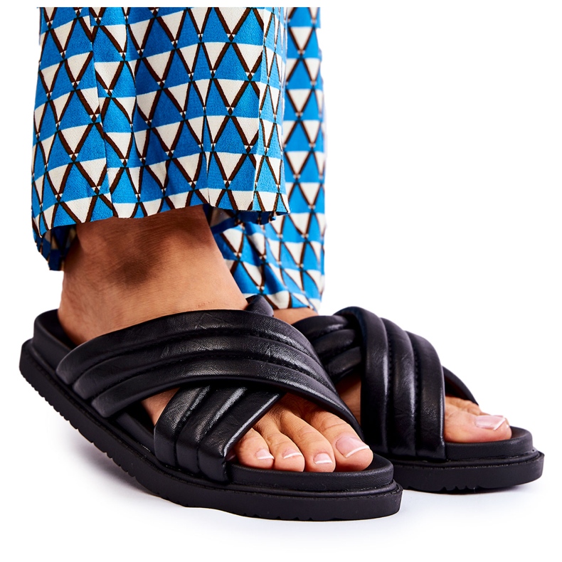 PJ1 Ciabatte da donna classiche in pelle nera Daron nero